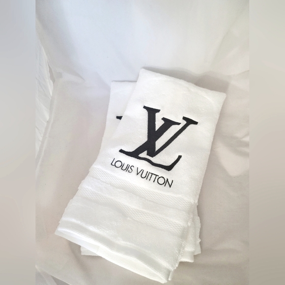 Embroidered LV Hand Towel - Picture 2 of 3